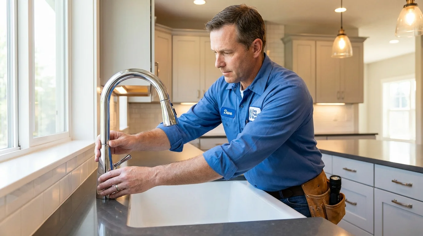 Kitchen faucet installation by Johns Plumbing LLC in Plaquemine