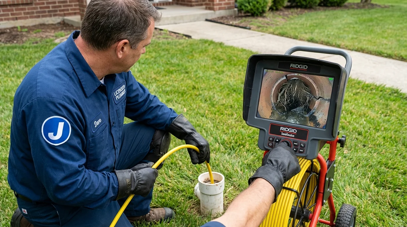 Sewer camera inspection being performed by Johns Plumbing LLC in Plaquemine